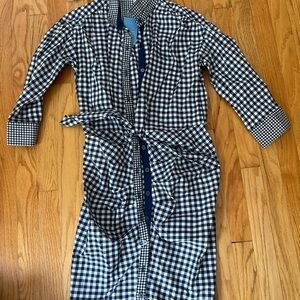 GAP Navy and White Checkered Shirt Dress